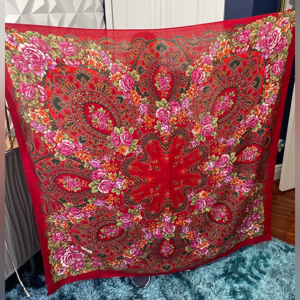 Huge Authentic Yves Saint Laurent Silk and Wool Scarf